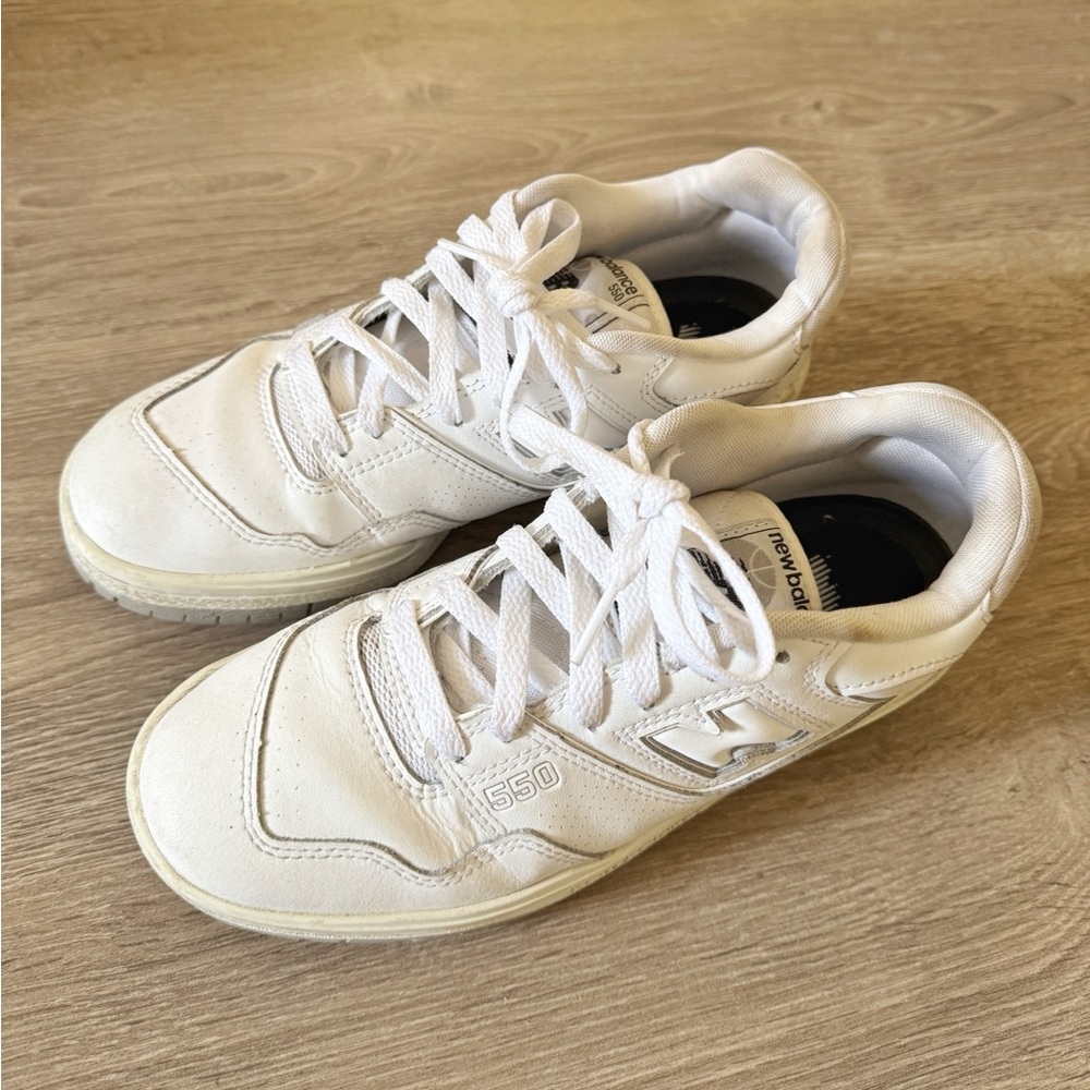 New Balance 550 White & Grey Sneakers - Picture 2 of 3